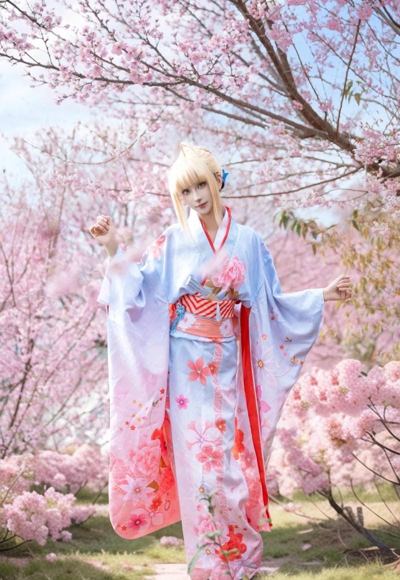 hình ảnh cosplay saber kimono 2
