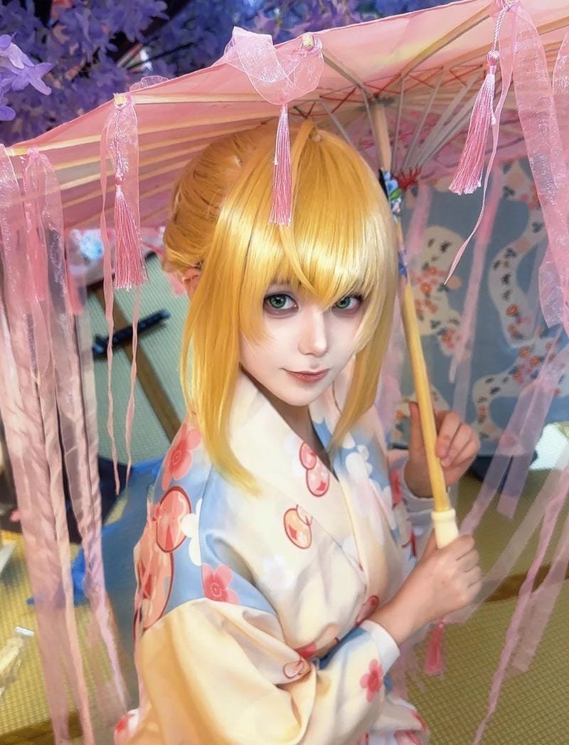 hình ảnh cosplay saber kimono 21