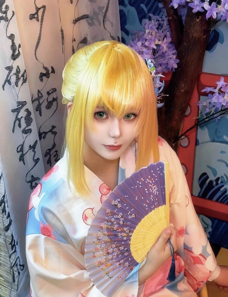 hình ảnh cosplay saber kimono 22