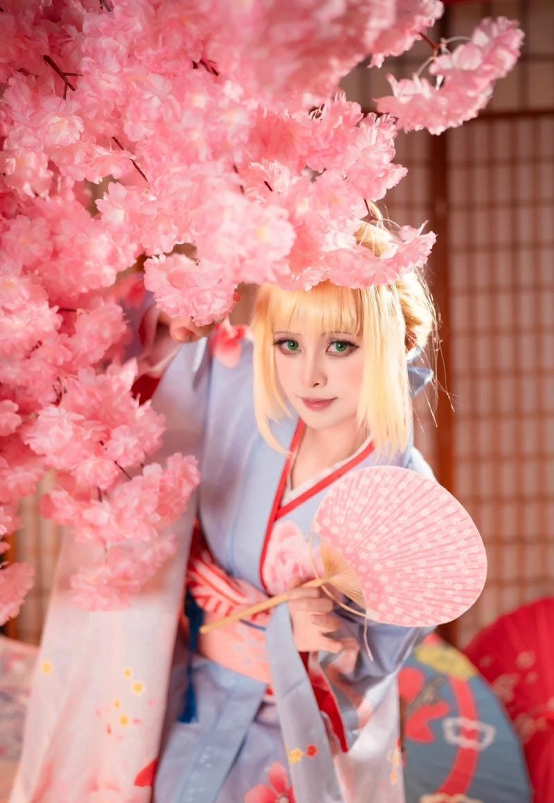 hình ảnh cosplay saber kimono 24