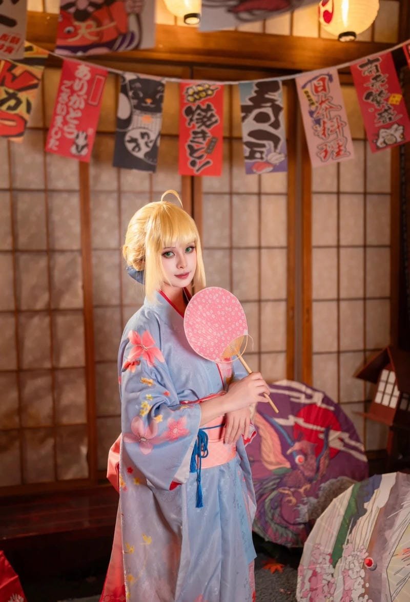 hình ảnh cosplay saber kimono 26