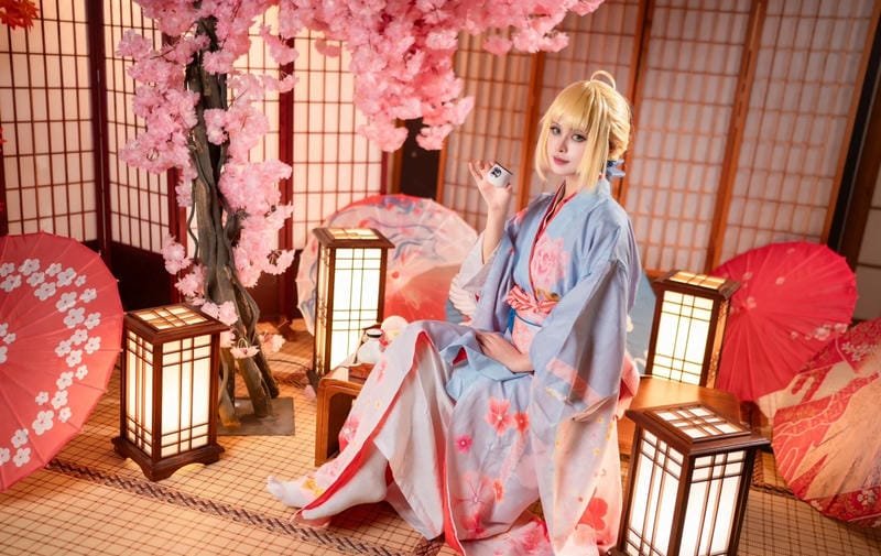 hình ảnh cosplay saber kimono 27